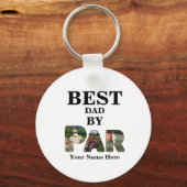 Angepasstes 3-Buchstaben-Foto Bester Papa nach Par Schlüsselanhänger (Vorderseite)