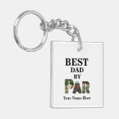 Angepasstes 3-Buchstaben-Foto Bester Papa nach Par Schlüsselanhänger (Vorderseite links)