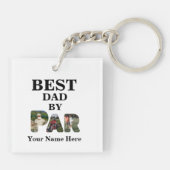 Angepasstes 3-Buchstaben-Foto Bester Papa nach Par Schlüsselanhänger (Rückseite)