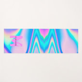Angepasstes Abstrakt rosa Holografy2k Name Monogra Yogamatte (Vorderseite (Horizontal))