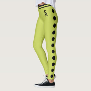 Angepasstes Apfelgrün-Schwarzes-Polka-Dot-Muster Leggings