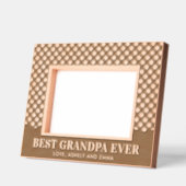 Angepasstes, bester Großvater je Kariertes Muster Geätzte Rahmen (Links)