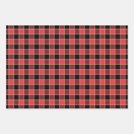 Angepasstes Buffalo-Karo-Muster für benutzerdefini Geschenkpapier Set (Vorderseite)
