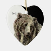 Angepasstes Dating Wasserfarbe Grizzly Bär Tier Keramikornament (Rechts)