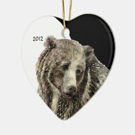 Angepasstes Dating Wasserfarbe Grizzly Bär Tier Keramikornament (Links)