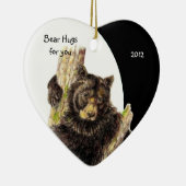 Angepasstes Datum, Bärenhugs für Sie Tierischer Sp Keramikornament (Rechts)