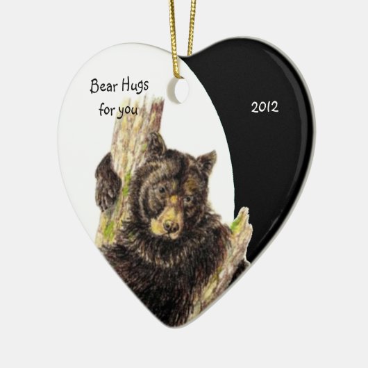 Angepasstes Datum, Bärenhugs für Sie Tierischer Sp Keramikornament (Links)