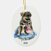 Angepasstes Datum glauben Sasquatch Big Foot Legen Keramikornament (Hinten)