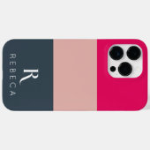Angepasstes Drei-Farben-Block Rosa Himbeere grau Case-Mate iPhone Hülle (Rückseite (Horizontal))