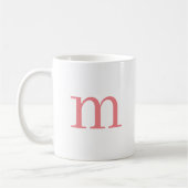 Angepasstes, einfaches Anfangsbuchstabenmonogramm  Kaffeetasse (Links)