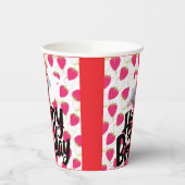 Angepasstes Erdbeermuster - Happy Birthday Pappbecher (Links)