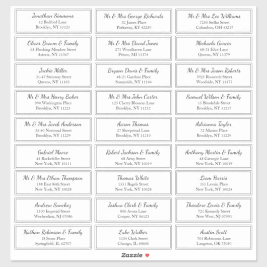 Angepasstes Etikett für die Black Border Address (Blatt)