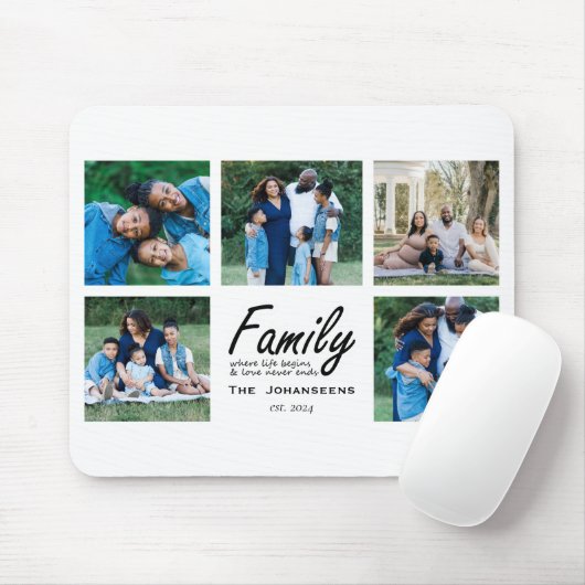 Angepasstes Familienskriptorat für Collage Keepake Mousepad (Mit Mouse)