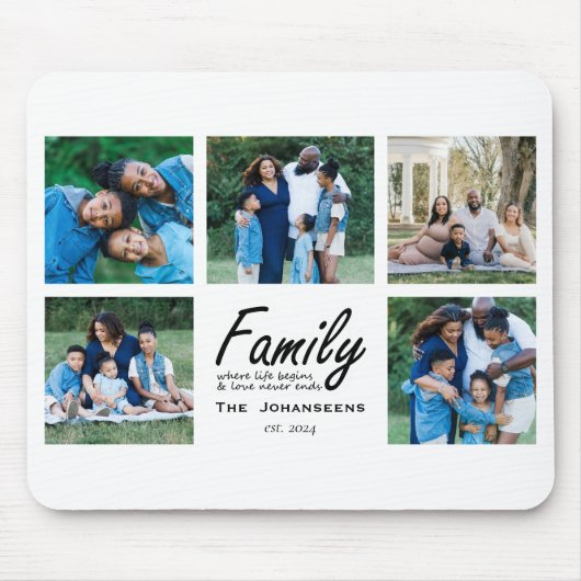 Angepasstes Familienskriptorat für Collage Keepake Mousepad (Vorne)
