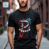 Angepasstes, fett formatiertes Spray-Monogramm "P" T-Shirt