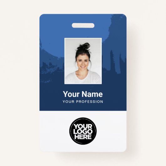 Angepasstes Foto des Mitarbeiters, Qr-Code, Logo,  Ausweis (Vorderseite)