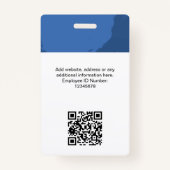 Angepasstes Foto des Mitarbeiters, Qr-Code, Logo,  Ausweis (Rückseite)