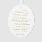 Angepasstes Gebetslied Zitat elegant zweiseitig Ornament (Vorderseite)