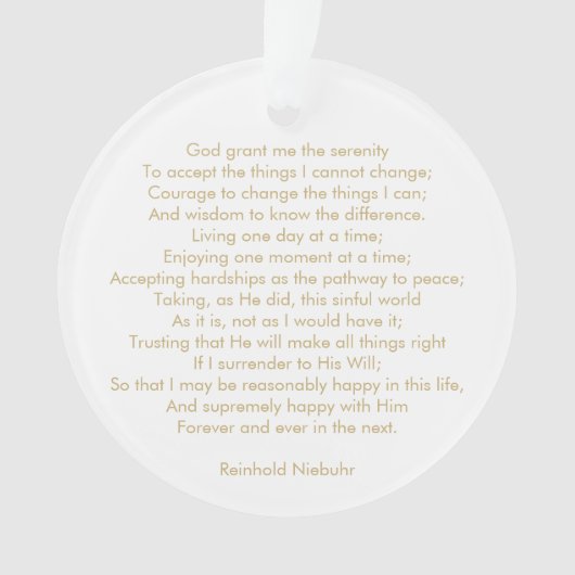 Angepasstes Gebetslied Zitat elegant zweiseitig Ornament (Vorderseite)