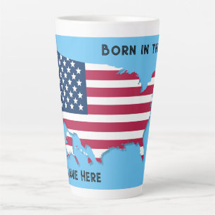 Angepasstes Geborenes Flag USA Red White Blue Milchtasse