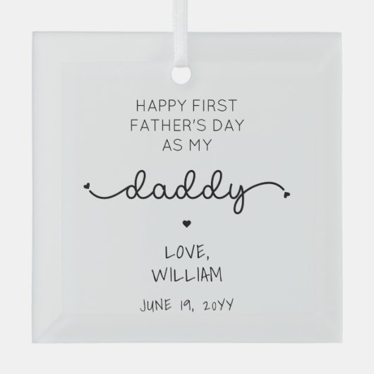 Angepasstes Geschenk des ersten Vaters NeuDaddy Ke Ornament Aus Glas (Vorderseite)