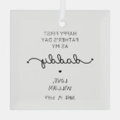 Angepasstes Geschenk des ersten Vaters NeuDaddy Ke Ornament Aus Glas (Rückseite)