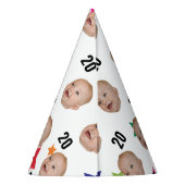 Angepasstes Gesicht 10. 20. 30. 40. 50. 60. Geburt Partyhütchen (Rückseite)