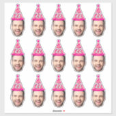 Angepasstes Gesicht 20. 30. 40. 50. 60. 70. Geburt Aufkleber (Blatt)