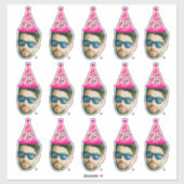 Angepasstes Gesicht 20. 30. 40. 50. 60. 70. Geburt Aufkleber (Blatt)