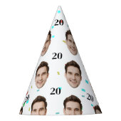 Angepasstes Gesicht 20. 30. 40. 50. 60. 70. Geburt Partyhütchen (Vorderseite)