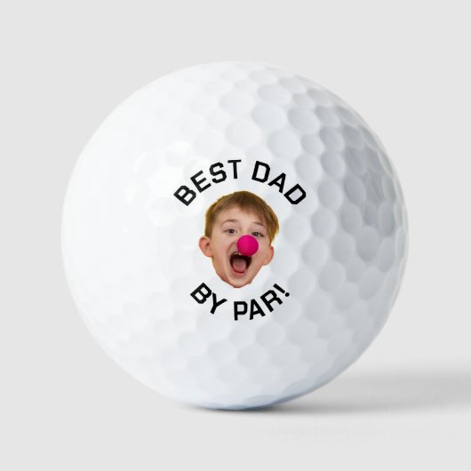 Angepasstes Gesicht Bester Vater nach Par New Dad Golfball (Vorderseite)
