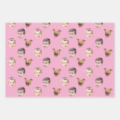 Angepasstes Gesicht, einzigartiges Familiengeschen Geschenkpapier Set (Vorderseite 3)