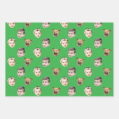 Angepasstes Gesicht, einzigartiges Familiengeschen Geschenkpapier Set (Vorderseite 2)
