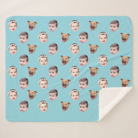Angepasstes Gesicht, einzigartiges Familiengeschen Sherpadecke (Vorderseite (Horizontal))