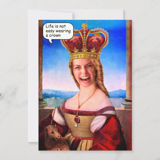 Angepasstes Gesicht in der gesamten Königin mit Kr Einladung (Vorderseite)