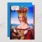 Angepasstes Gesicht in der gesamten Königin mit Kr Einladung (Vorne/Hinten)