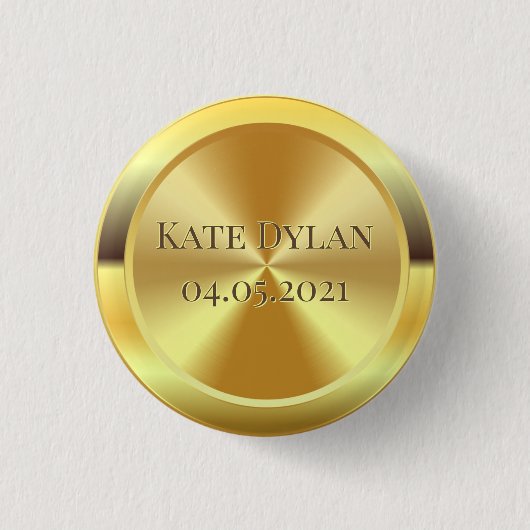 Angepasstes gestuftes Gold Button (Vorderseite)