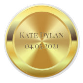 Angepasstes gestuftes Gold Keramikknauf (Vorderseite)