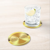 Angepasstes gestuftes Gold Runder Pappuntersetzer (Vor Ort)