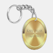 Angepasstes gestuftes Gold Schlüsselanhänger (Vorderseite links)