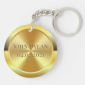 Angepasstes gestuftes Gold Schlüsselanhänger (Rückseite)