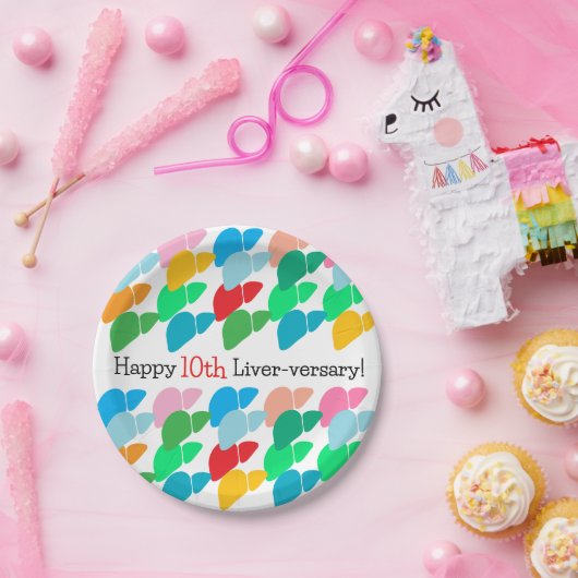 Angepasstes glückliches Lebensjahr Pappteller (Party)