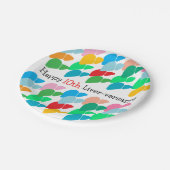 Angepasstes glückliches Lebensjahr Pappteller (Schrägansicht)