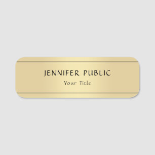 Angepasstes Gold Look Modernes Template Rectangle Namensschild