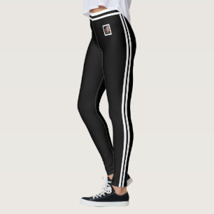 Angepasstes Haustier-Foto-Text Süße weiße Streifen Leggings
