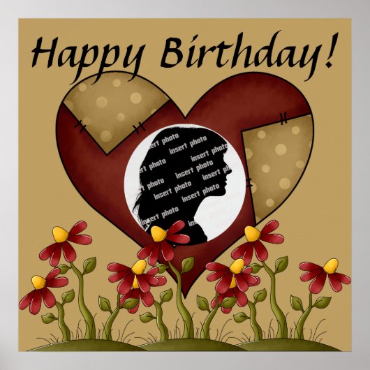 Angepasstes Heart Birthday Poster (Vorne)