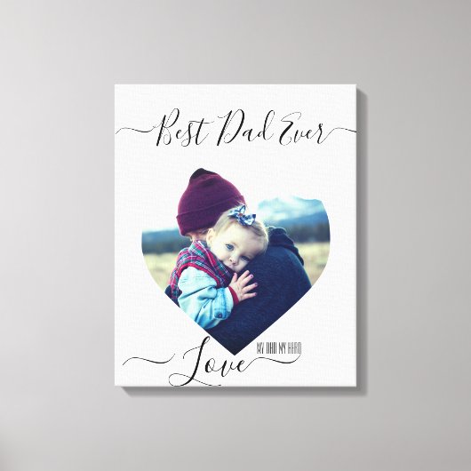 Angepasstes herzförmiges Bild und Text Leinwanddruck (Vorderseite)