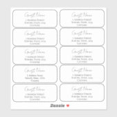 Angepasstes Hochzeitgastadressen-Label Aufkleber (Blatt)