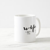 Angepasstes Jahr hier personalisiert Wifey Kaffeetasse (VorderseiteRechts)