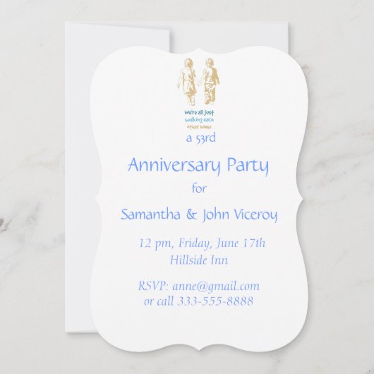 Angepasstes Jubiläum einladen Hand in Hand Einladung (Rückseite)